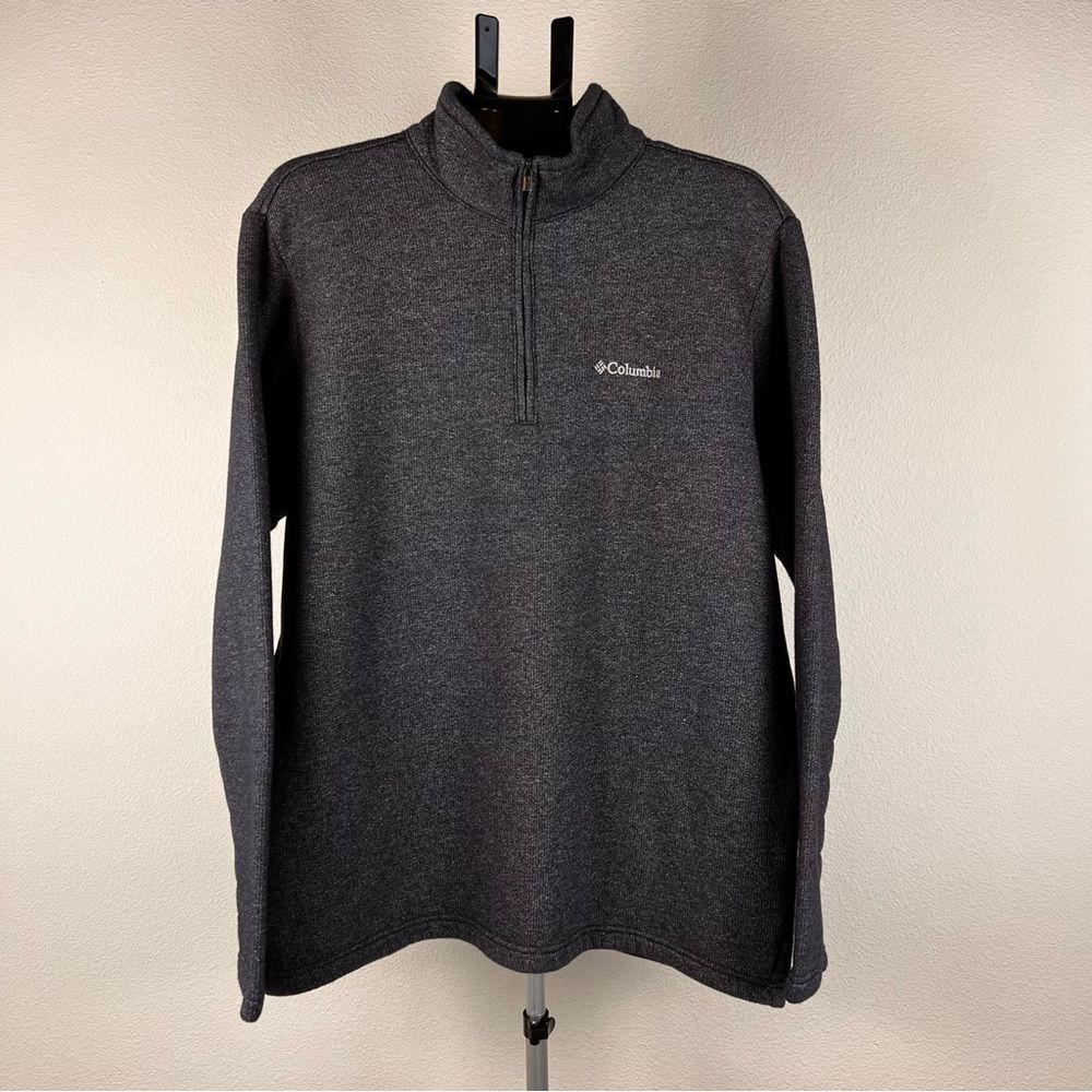 Columbia Quarter Zip Pullover Fleece Sweater Men’s XL Gray‎ Outdoor Lightweight